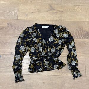 Black Floral Blouse